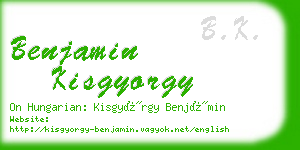 benjamin kisgyorgy business card